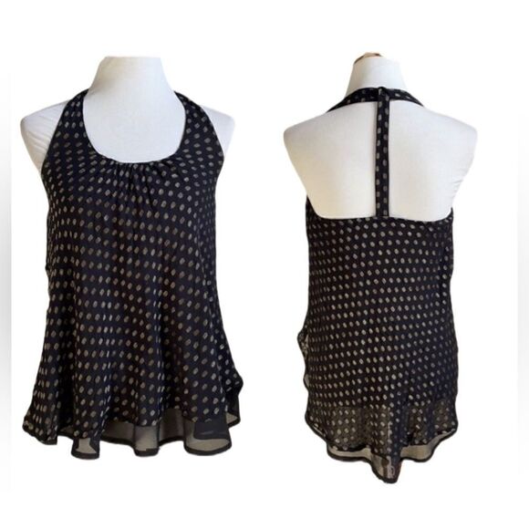 Anthropologie “Staring at Stars” Black & Metallic Racerback (Small) - Picture 2 of 16